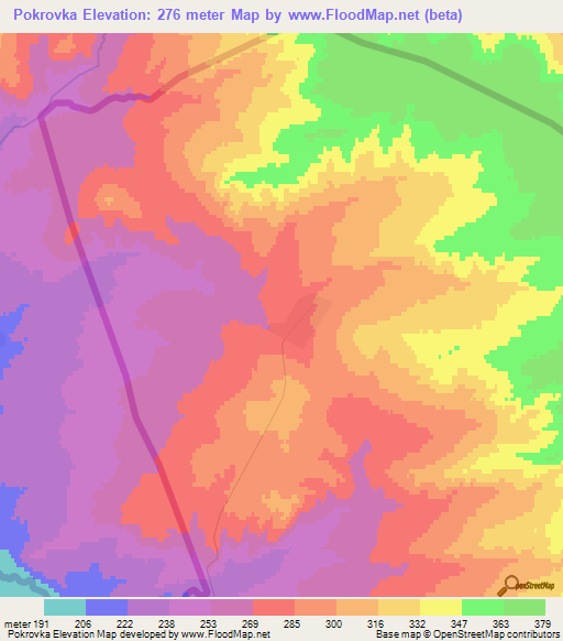 Pokrovka,Kazakhstan Elevation Map