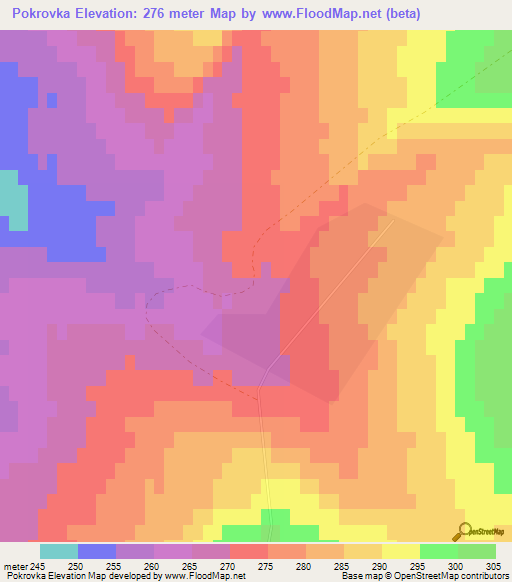 Pokrovka,Kazakhstan Elevation Map