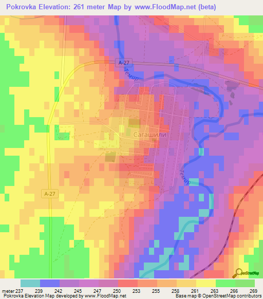 Pokrovka,Kazakhstan Elevation Map
