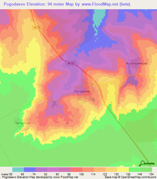 Pogodaevo,Kazakhstan Elevation Map