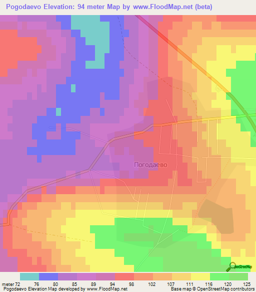 Pogodaevo,Kazakhstan Elevation Map