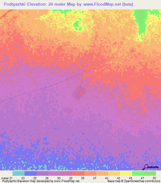 Podtyazhki,Kazakhstan Elevation Map