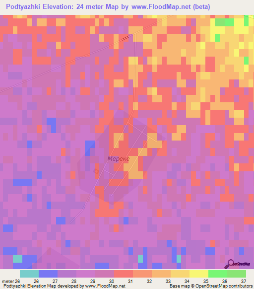 Podtyazhki,Kazakhstan Elevation Map