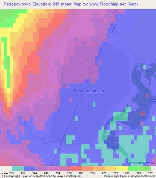 Petropavlovka,Kazakhstan Elevation Map