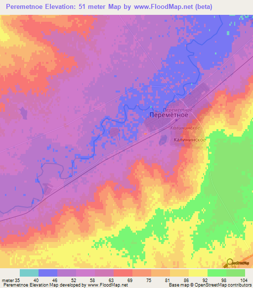 Peremetnoe,Kazakhstan Elevation Map