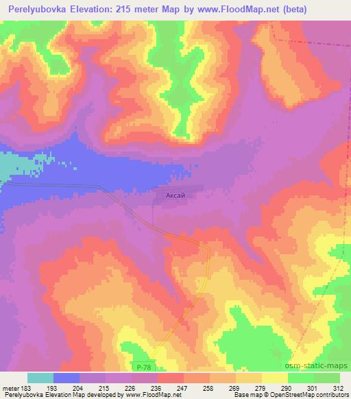 Perelyubovka,Kazakhstan Elevation Map
