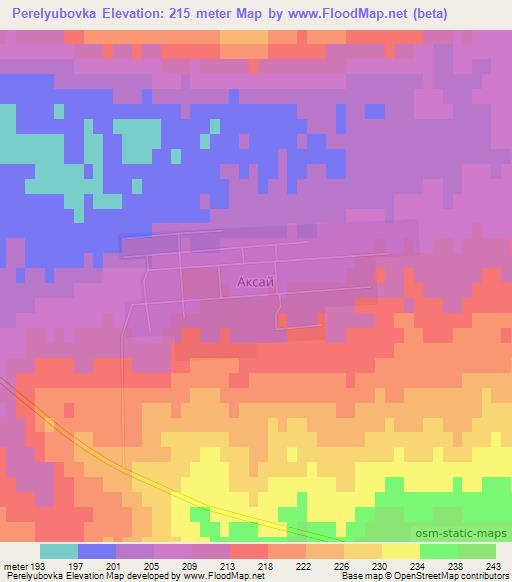 Perelyubovka,Kazakhstan Elevation Map