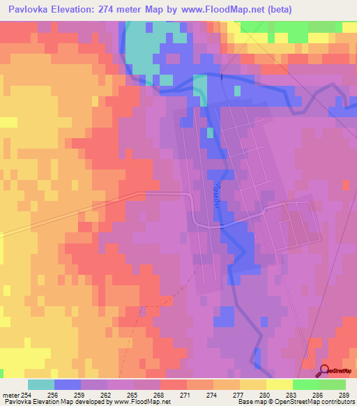Pavlovka,Kazakhstan Elevation Map