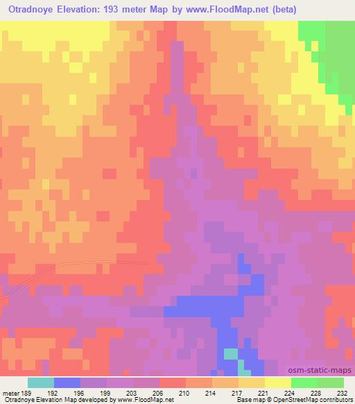 Otradnoye,Kazakhstan Elevation Map