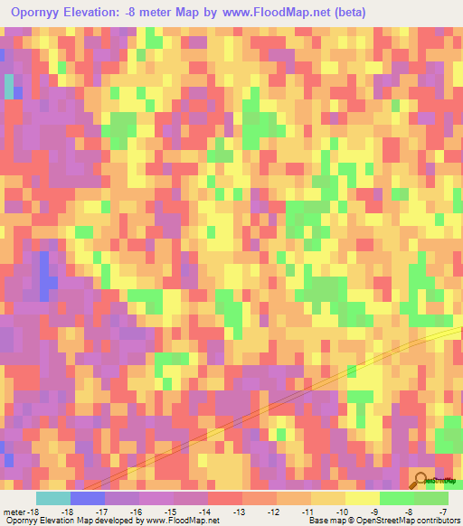 Opornyy,Kazakhstan Elevation Map