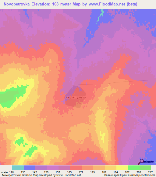Novopetrovka,Kazakhstan Elevation Map
