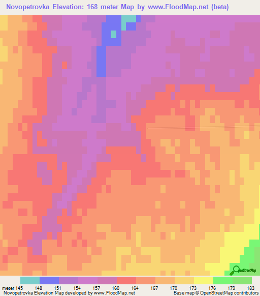 Novopetrovka,Kazakhstan Elevation Map