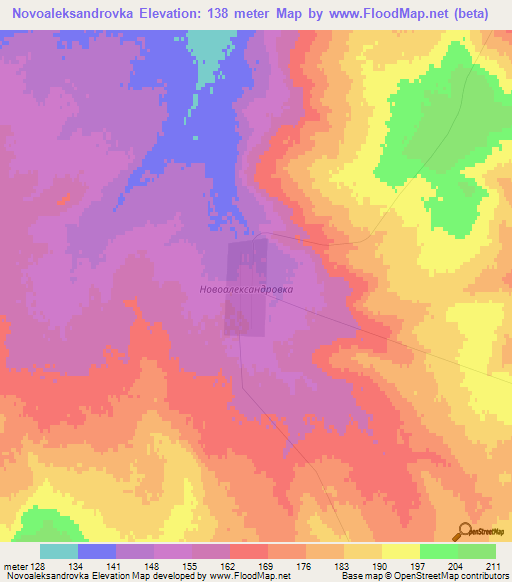 Novoaleksandrovka,Kazakhstan Elevation Map