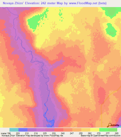 Novaya Zhizn',Kazakhstan Elevation Map