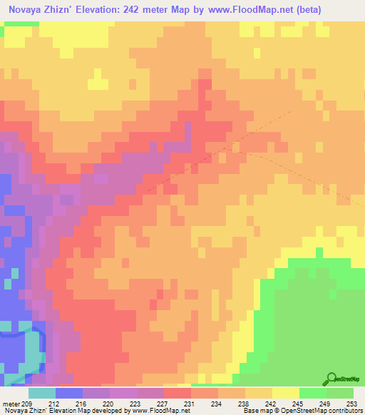 Novaya Zhizn',Kazakhstan Elevation Map