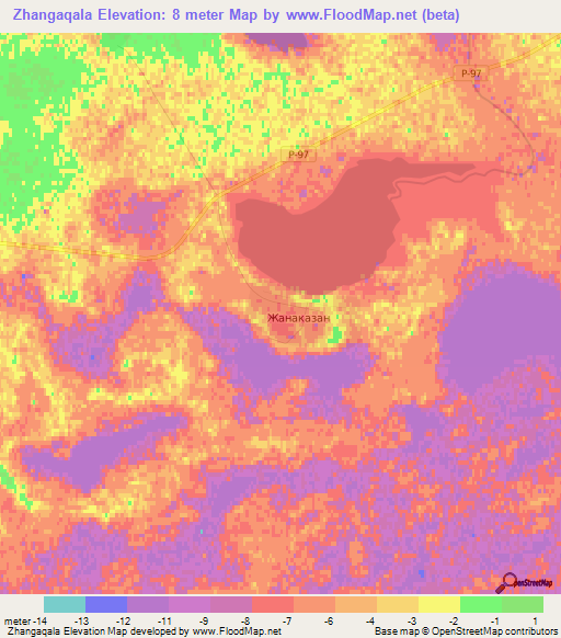 Zhangaqala,Kazakhstan Elevation Map