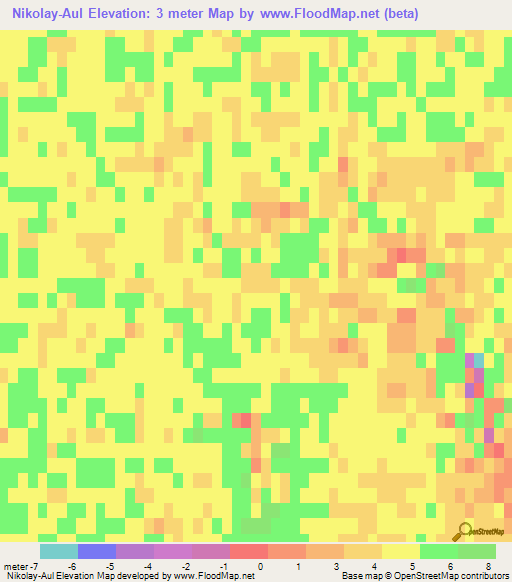 Nikolay-Aul,Kazakhstan Elevation Map