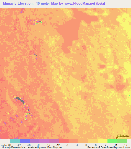 Munayly,Kazakhstan Elevation Map