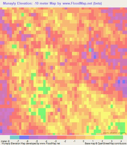 Munayly,Kazakhstan Elevation Map