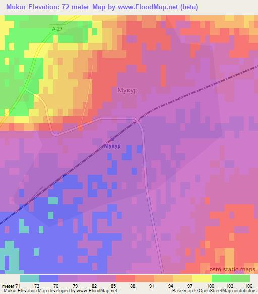 Mukur,Kazakhstan Elevation Map