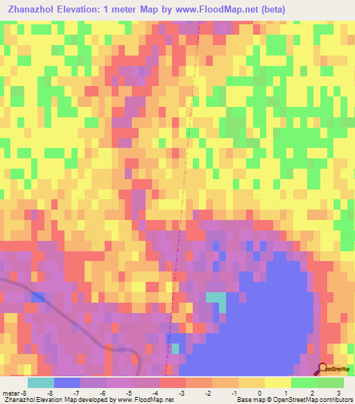 Zhanazhol,Kazakhstan Elevation Map