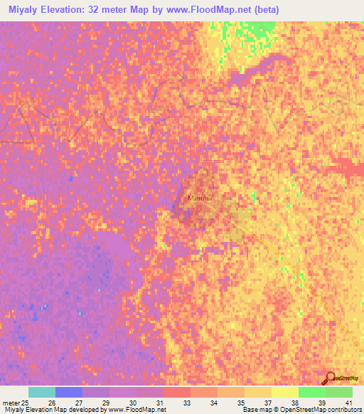 Miyaly,Kazakhstan Elevation Map