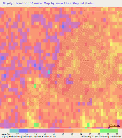 Miyaly,Kazakhstan Elevation Map