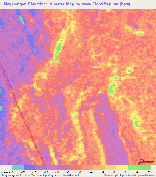 Maykomgen,Kazakhstan Elevation Map