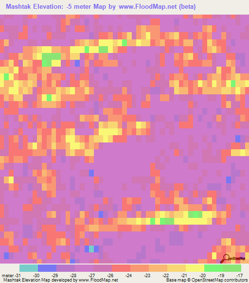 Mashtak,Kazakhstan Elevation Map