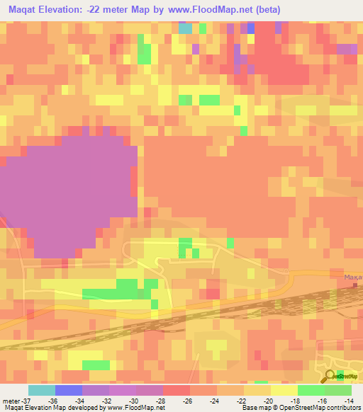 Maqat,Kazakhstan Elevation Map