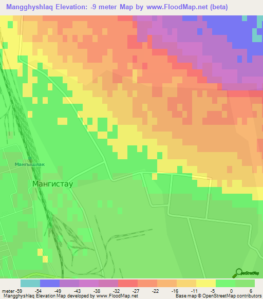 Mangghyshlaq,Kazakhstan Elevation Map