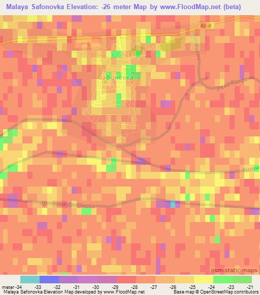 Malaya Safonovka,Kazakhstan Elevation Map