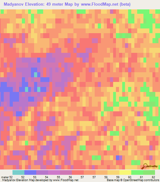 Madyanov,Kazakhstan Elevation Map