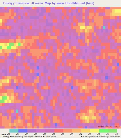 Linevyy,Kazakhstan Elevation Map