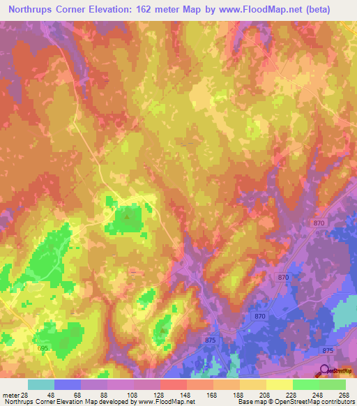 Northrups Corner,Canada Elevation Map