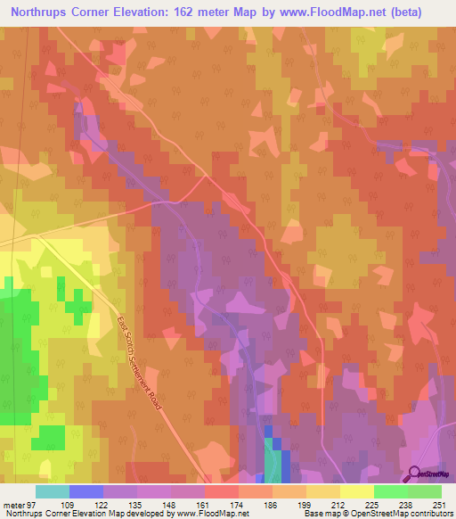 Northrups Corner,Canada Elevation Map