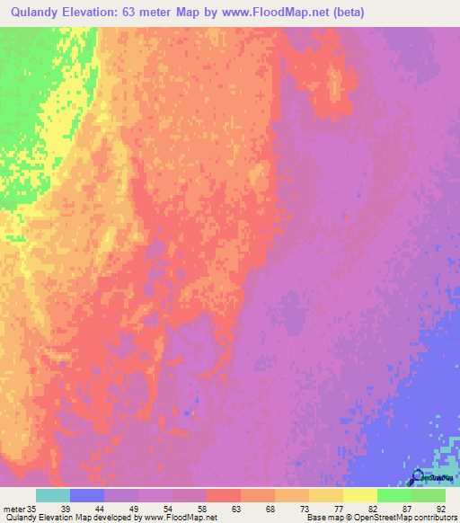 Qulandy,Kazakhstan Elevation Map