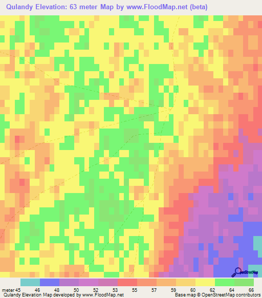 Qulandy,Kazakhstan Elevation Map