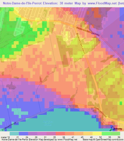 Elevation of NotreDamedel'IlePerrot,Canada Elevation Map