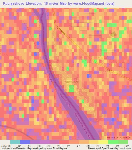Kudryashovo,Kazakhstan Elevation Map