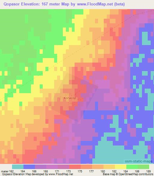Qopasor,Kazakhstan Elevation Map