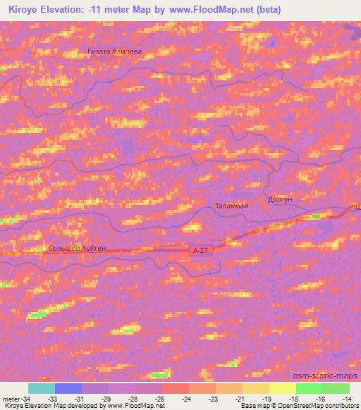 Kiroye,Kazakhstan Elevation Map