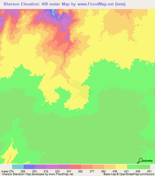 Kherson,Kazakhstan Elevation Map