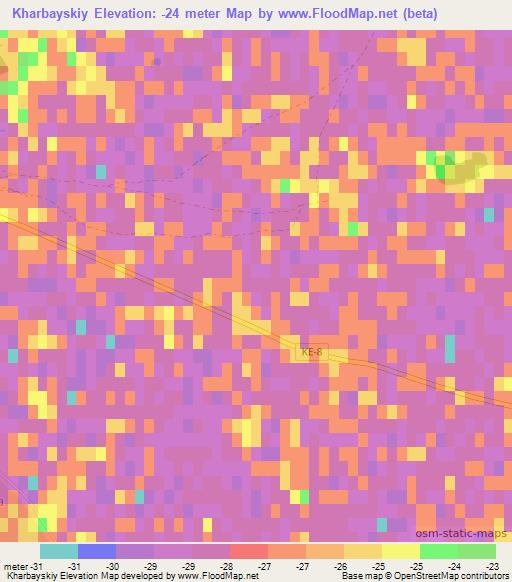 Kharbayskiy,Kazakhstan Elevation Map