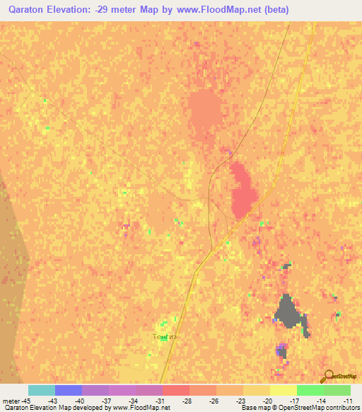 Qaraton,Kazakhstan Elevation Map