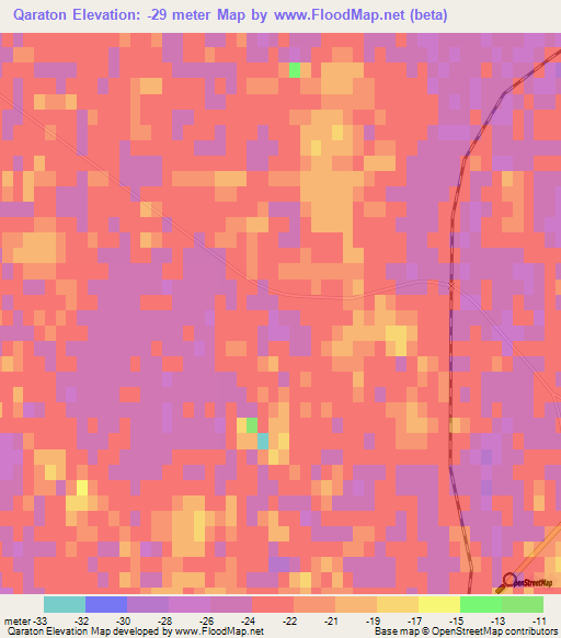 Qaraton,Kazakhstan Elevation Map