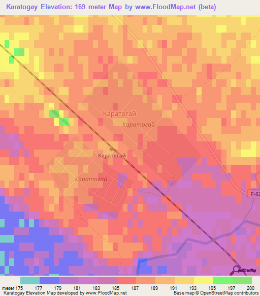 Karatogay,Kazakhstan Elevation Map