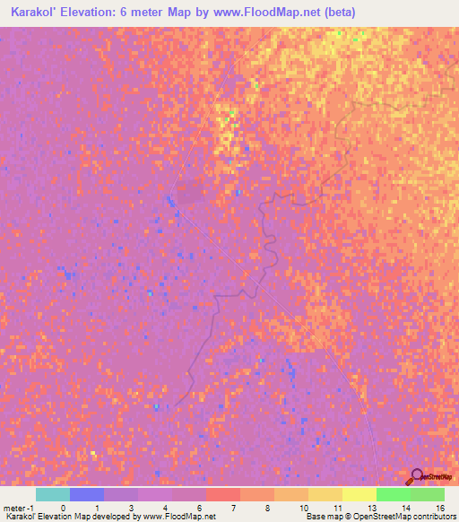 Karakol',Kazakhstan Elevation Map
