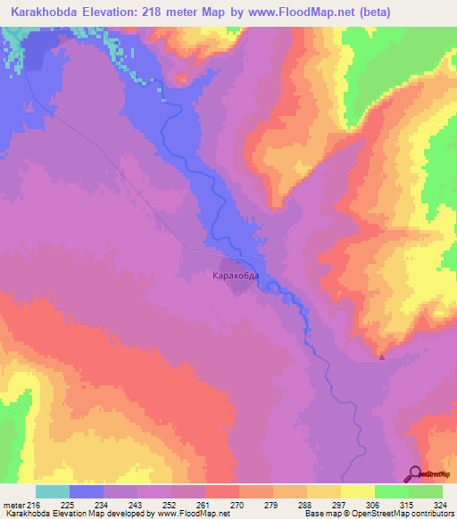 Karakhobda,Kazakhstan Elevation Map