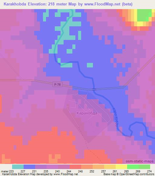 Karakhobda,Kazakhstan Elevation Map